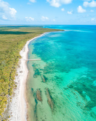 Fototapeta na wymiar Beautiful aerial view of Cozumel Island in the Mexican Caribbean