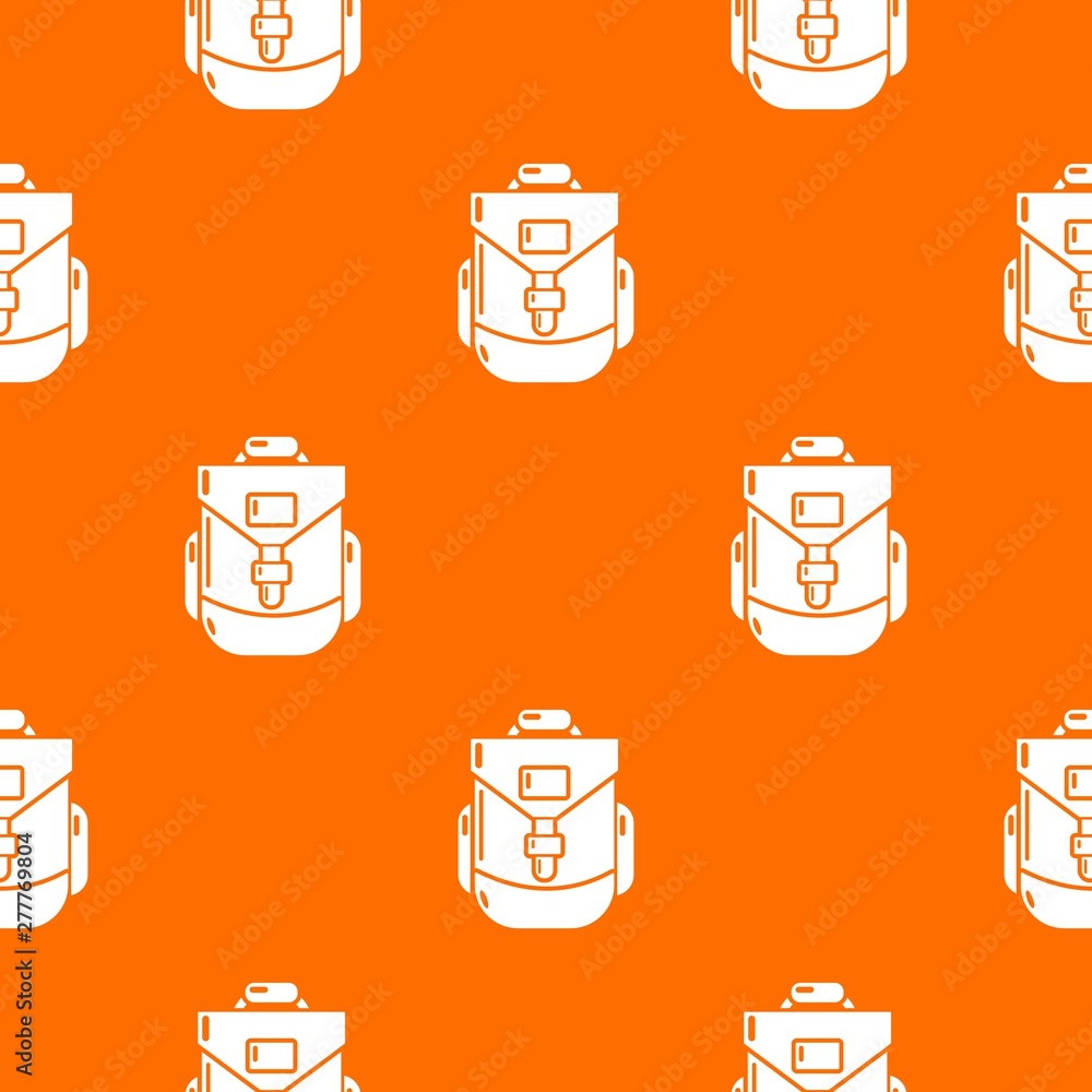 Poster Backpacking pattern vector orange for any web design best