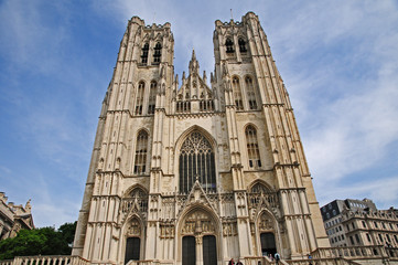 Fototapeta na wymiar La Cattedrale di Bruxelles - Belgio