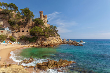 Sa Caleta beach in Lloret de Mar, Costa Brava, Catalonia, Spain.