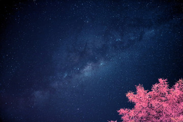Fototapeta na wymiar Pop Art Styled Deep Blue Milky Way over the Night Sky