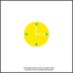 Vector clock icon. The symbol of time on white isolated background. Layers grouped for easy editing illustration. For your design.