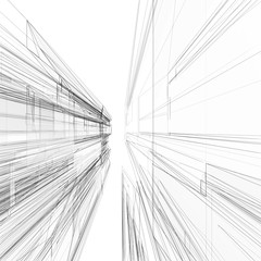 Fototapeta premium Abstract architecture background 3d rendering