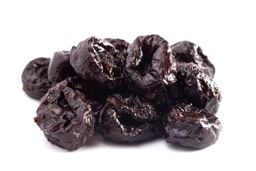 Prunes Isolated on a White Background