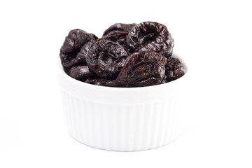 Prunes Isolated on a White Background