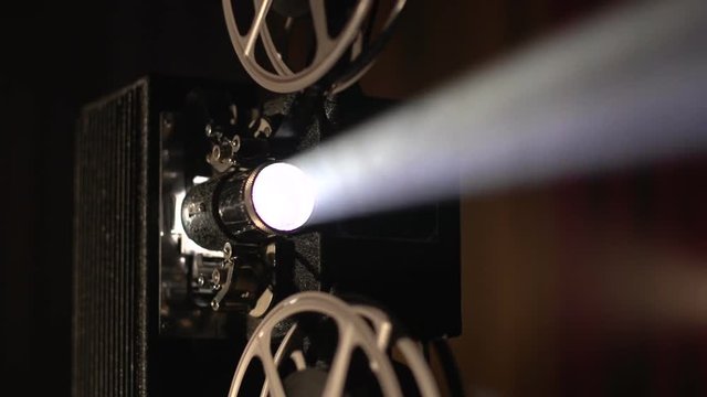 Close up of a vintage movie projector