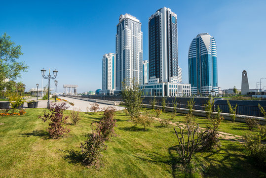 Modern skyscrapers in Grozny, Chechnya