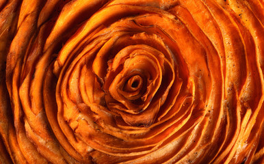 Sweet potato tart close-up