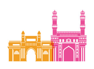 celebration of independence day and tourist buildings of india