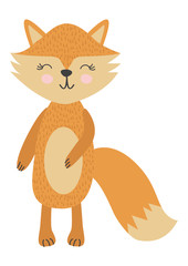 Baby print with little fox, Scandinavian style. Hand drawn graphic, typography poster, card, label, flyer, page, banner, baby wear, nursery.