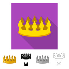 Vector illustration of medieval and nobility logo. Set of medieval and monarchy stock vector illustration.