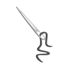 Vector design of thread and needle logo. Set of thread and seam vector icon for stock.