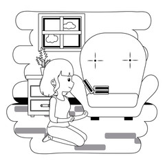 Teenager girl cartoon design vector illustrator