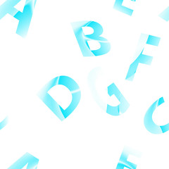 seamless pattern made up of light blue letters