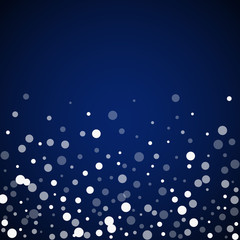 White dots Christmas background. Subtle flying sno