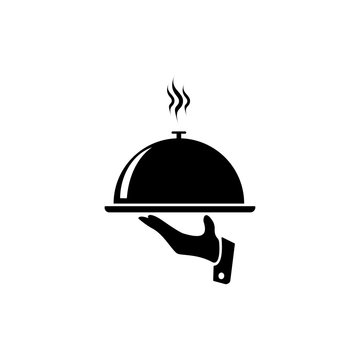 black hand holding food tray clip art preview