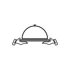 Food Tray on the Hand / Waiters Serving Icon Vector