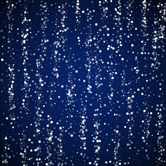 Random white dots Christmas background. Subtle fly