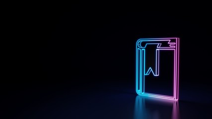 3d glowing neon symbol of symbol of agenda isolated on black background