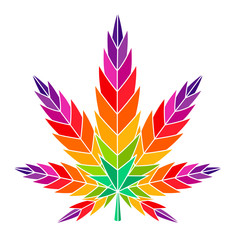 Cannabis leaf marijuana vector colorful illustration ganja 