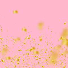 Streamers and confetti. Gold tinsel and foil ribbo