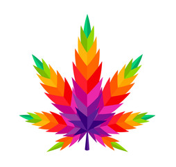 Cannabis leaf marijuana vector colorful illustration ganja 