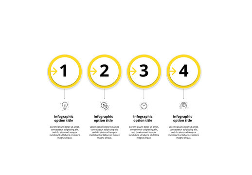 4 Step Infographic with Yellow Accents