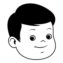 Obraz na płótnie Canvas Cute little boy smiling face in black and white