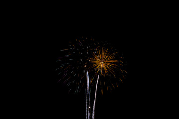 beautiful firework celebration at night