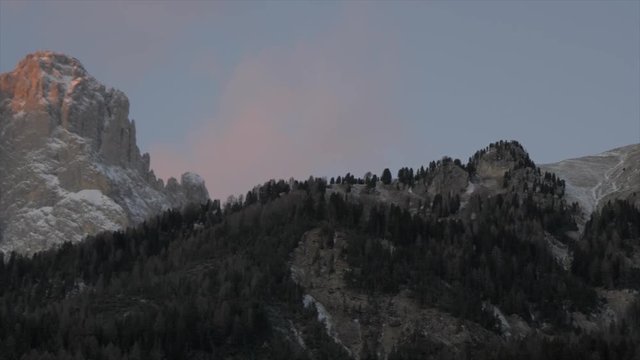 Rosengarten group from Campitello di Fass in winter, Italian Dolomites, Province of Trento, Italy, Europe