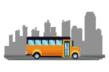 School bus public vehicle sideview