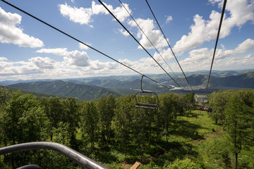 Cableway in the mountains