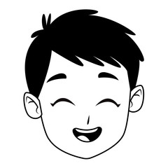 child smiling and happy in black and white