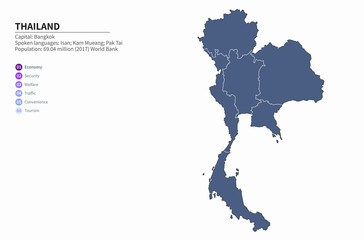 graphic vector map of asia countries