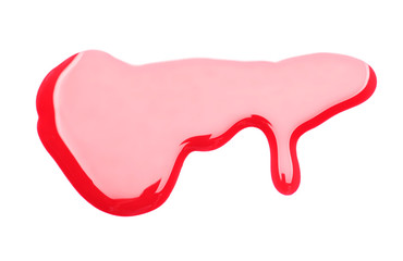 Colorful nail polish spilled on white background