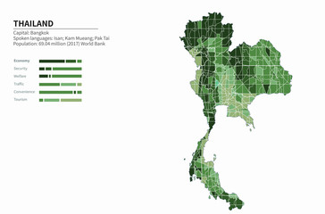 graphic vector map of asia countries