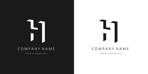 h logo, modern design letter character