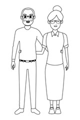 old people smiling and happy in black and white