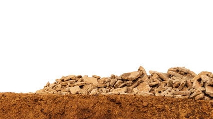 Isolates of concrete debris on the mound.