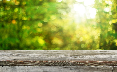Fototapeta premium Empty wooden table background for display montages