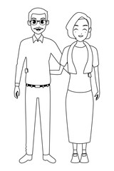 old people smiling and happy in black and white