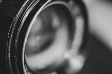Old camera lens. Close up of the part of old camera lenc ring. Best for photography theme background