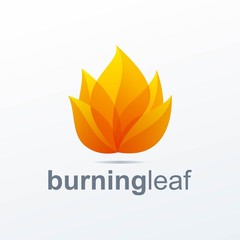 burning leaf logo ready to use