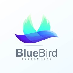 blue bird logo design ready to use