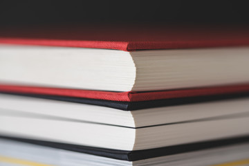 Stack of books close up