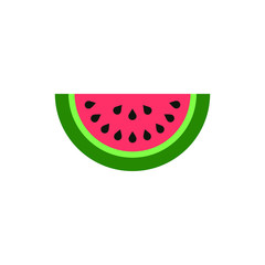 Illustration of watermelon slice. Concept of healthy lifestyle and ripe fruits