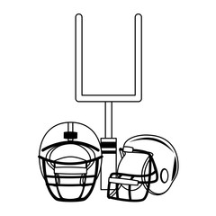 american football sport game cartoon in black and white