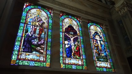 Stained glass in historical brazilian cathedral 