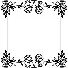 Art modern with elegant flower frame, design of card invitation wedding, greeting card. Vector