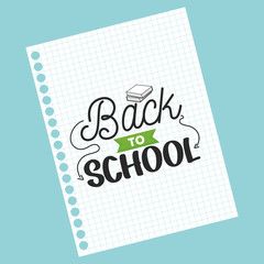sheet of notebook paper back to school message
